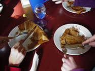 Eating crepes