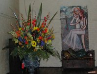 Painting and flowers